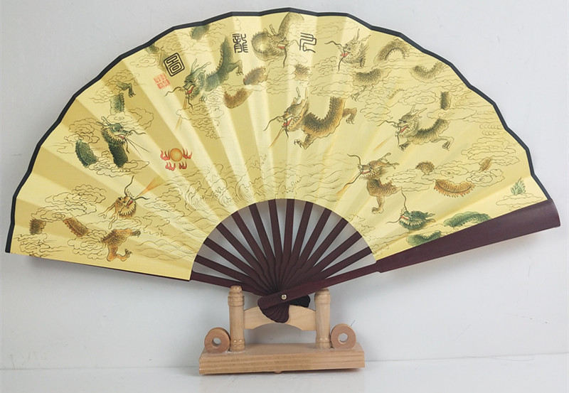 有现货中国古典男扇8寸双面绢扇扇子古风8寸折叠男扇扇面可定制 阿里巴巴