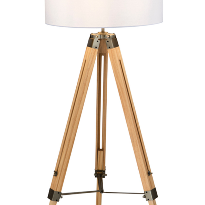 新品客厅落地灯书房卧室床头灯美式简约现代轻奢木艺布艺立式台灯