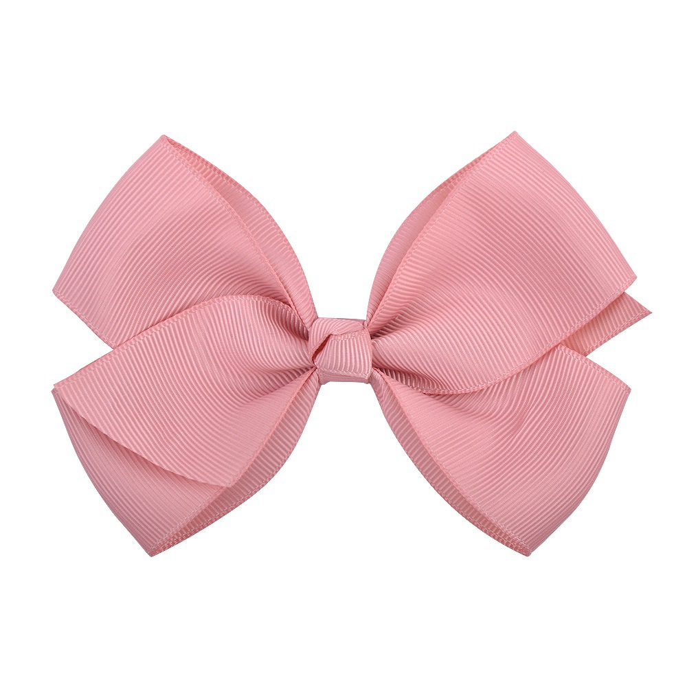 Fashion Simple Children's Solid Color Ribbed Bow Hair Accessories display picture 3