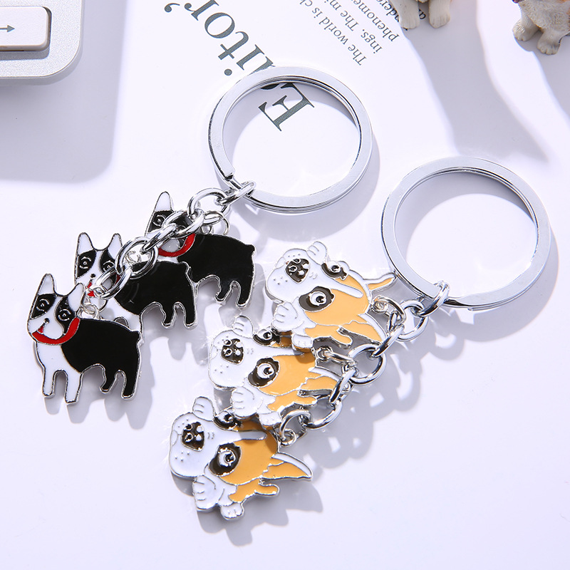 25g Weight Slip-on Clasp Closure Type Keychain Classification 1 Piece Quantity Daily Occasion Zinc alloy Material Dog Pattern Unisex Gender Cute Style 1 Piece Cute Dog Zinc Alloy Unisex Slip-on Keychain 无