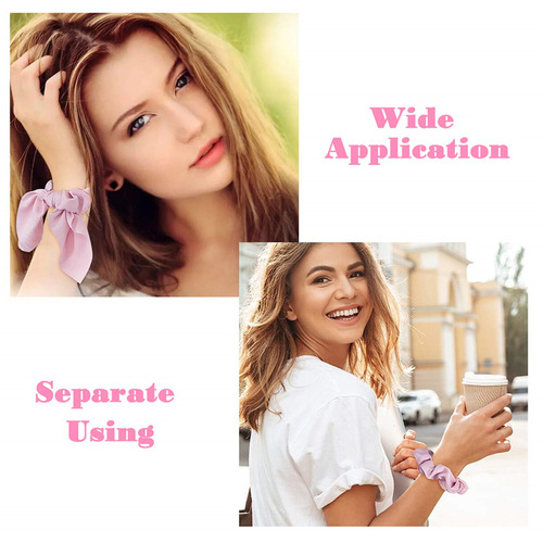 Cross-border streamer hair band, fringed soda knot, large intestine circle, simple solid color rabbit ear headband, satin headdress