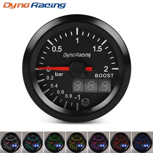 Car modification 52mm Turbo Booster gauge 2bar pointer LCD double display colorful racing meter 12V