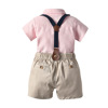 Summer set for boys, bow tie, overall, trousers, children's clothing