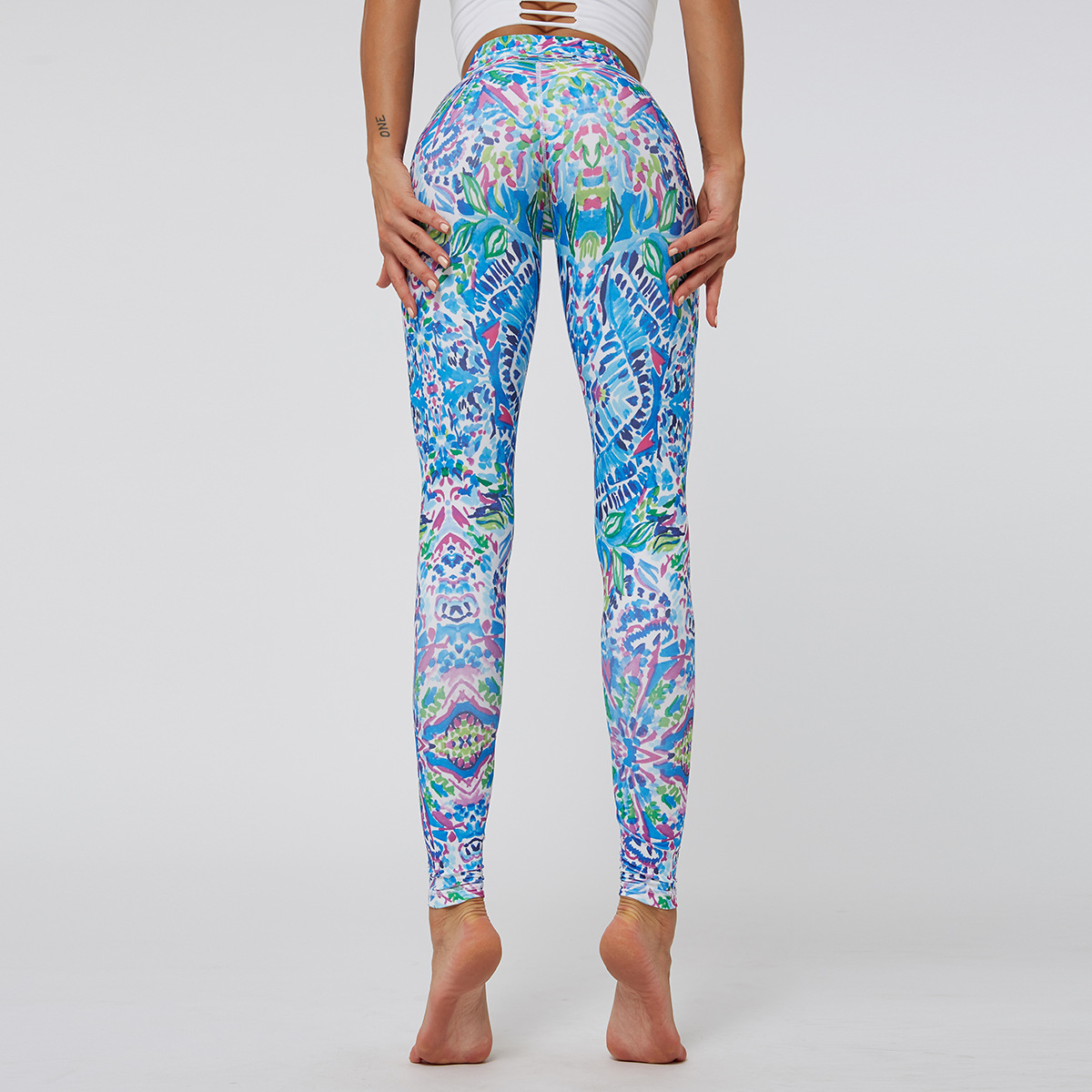 printing high waist stretch sports yoga pants NSNS47246