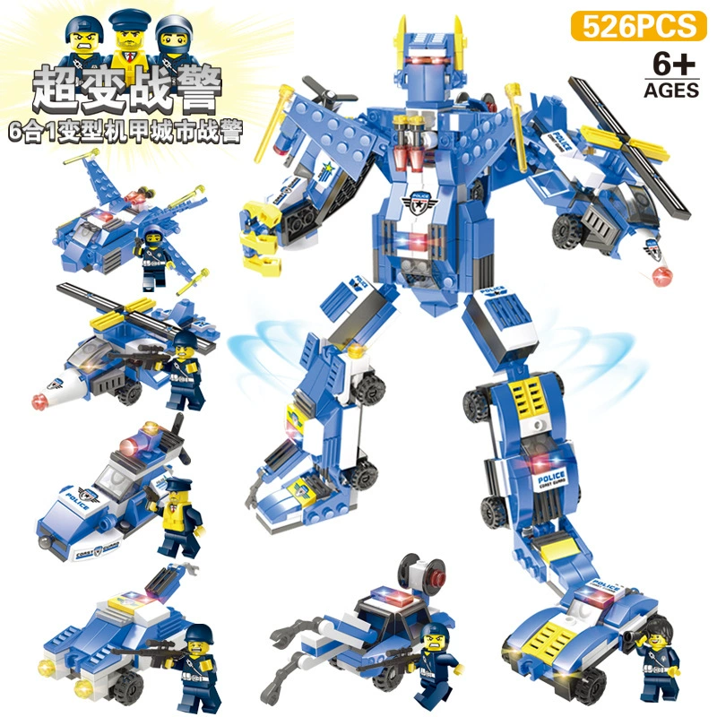 Constructor, toy, police, small particles