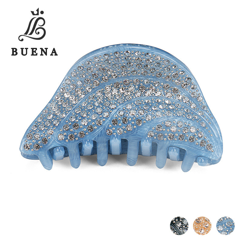 韩国气质亚克力抓夹 镶钻蜗牛发抓成人盘发发饰头饰发夹出口原单