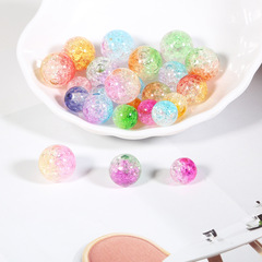 Acrylic iridescent floral bubble beads stringing beads DIY jewelry earring accessories materials Single hole double hole beads