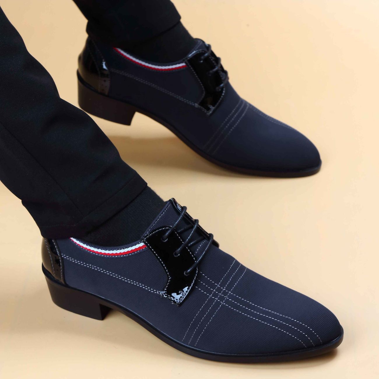 Men Formal Leather Square Toe Round Toe Business Office Footgear_voghion.com