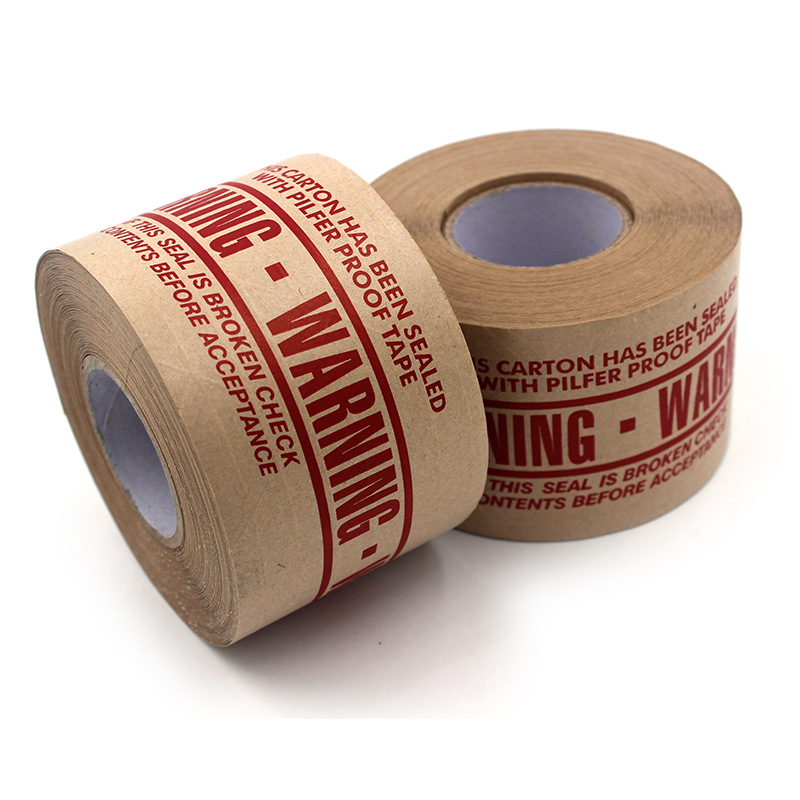 夹筋湿水牛皮纸胶带 热销 警示胶带 涂水产生粘性 封箱胶带