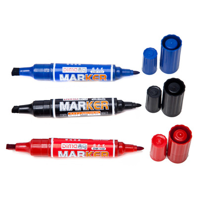 帝马正品记号笔  黑色红色蓝色三色大头笔10支/盒装   多规格选择