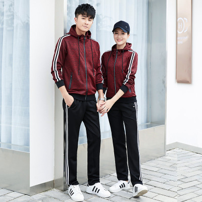 运动休闲套装夏季男情侣卫衣晨跑服连帽2019新款长裤定制纯两件套|ms