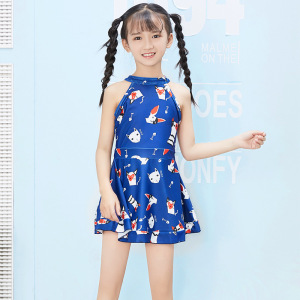 捷虎 亲子泳衣JH3911儿童分体泳衣高弹性 成人卡通图案泳衣女