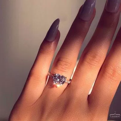 Покрытие камнем, цирконий сердце, кольцо, аксессуар, Aliexpress, wish, европейский стиль
