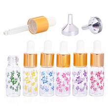 5ml蝴蝶印花滴棒精油瓶 便携式香水精油分装瓶 化妆品玻璃瓶包装