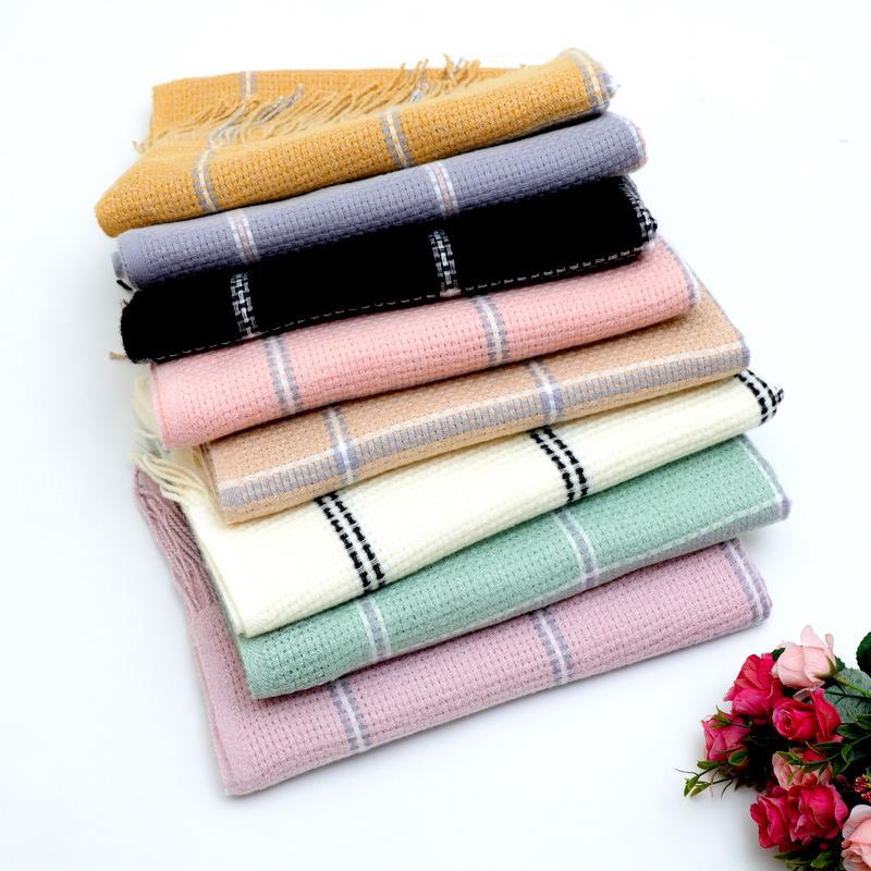 冬款仿羊绒围巾韩版小香风女士格子厚款保暖披肩冬季围巾围脖厂家|ms