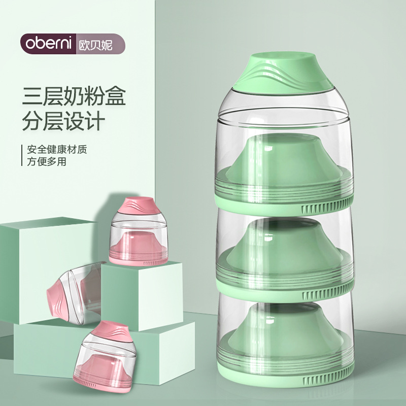 European Union go out Portable Milk Box Open Stratified Three lattice seal up baby baby Milk Box wholesale