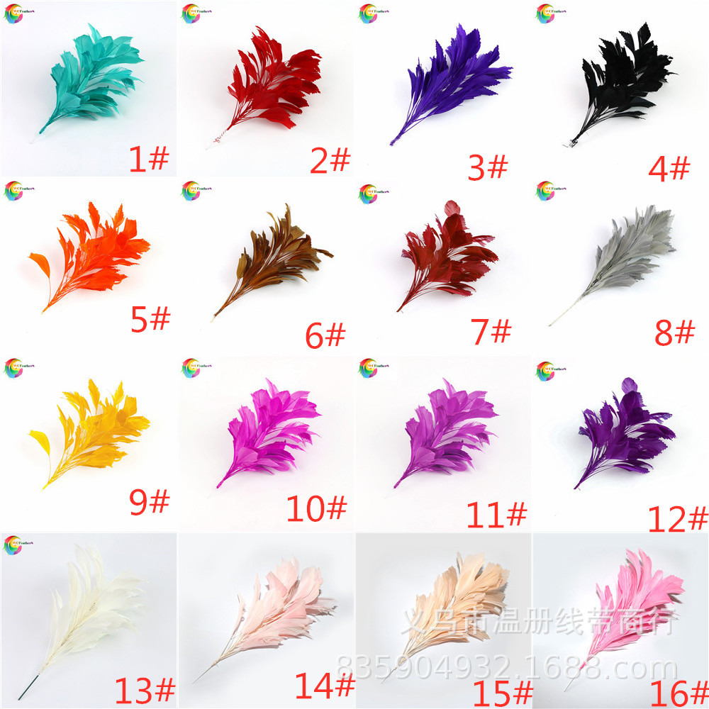 厂家现货直接大飘羽毛胸花纯手工修边波浪花卉白天鹅毛头饰一个起详情图2