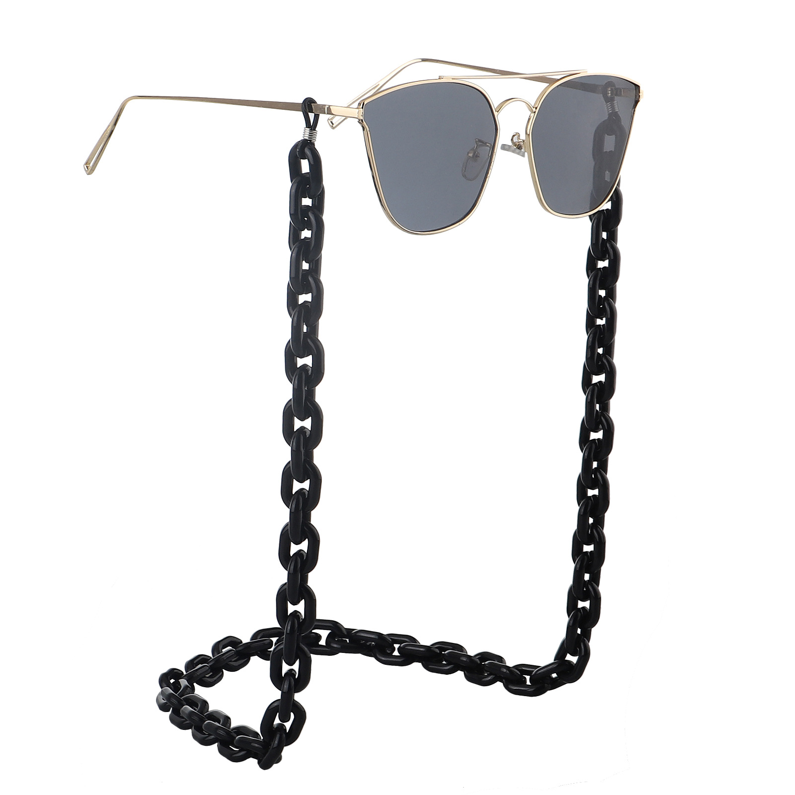 Acrylic Plastic Black Simple Retro Fashion Environmental Protection Glasses Chain Anti-skid And Anti-lost display picture 7