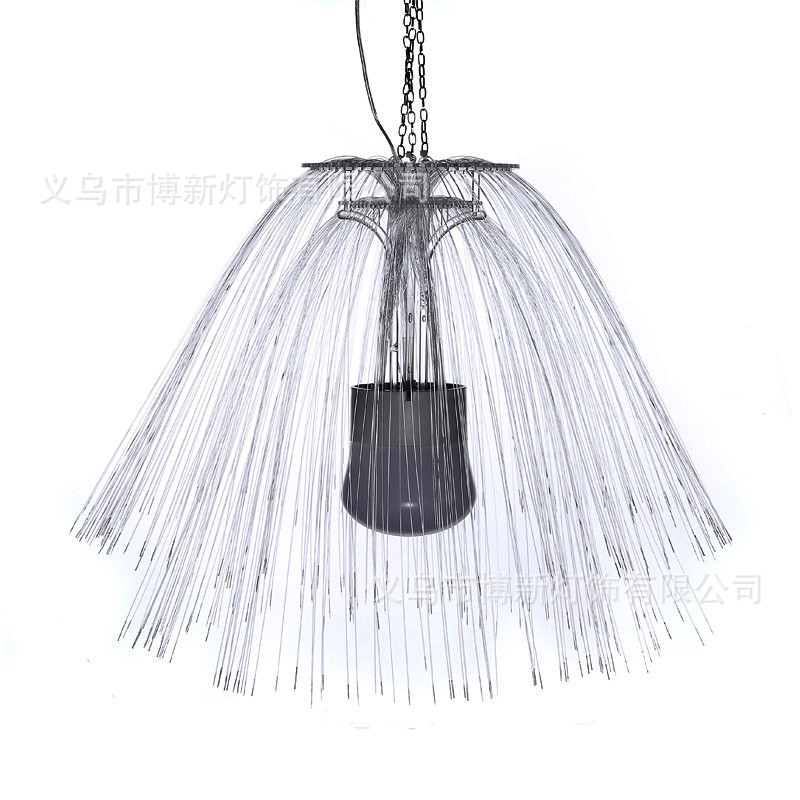 Cross-border supply LED optical fiber jellyfish light, double-layer seven-color gradient outdoor tree hanging decorative shaped light, Internet celebrity ins50cm220v round plug detail image 1