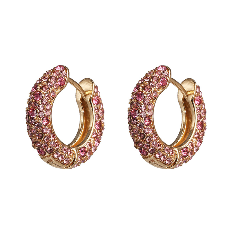 Creative Simple Fashion Micro Inlaid Color Zircon Earrings display picture 4
