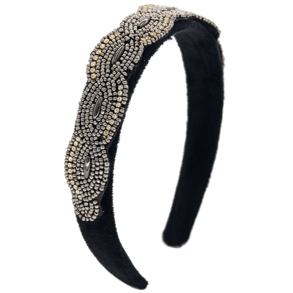 Fashion Hand-beaded Alloy Rhinestone Headband Geometric Headband Suppliers China display picture 1