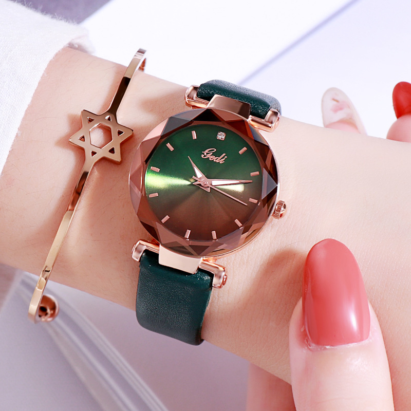 Goldie GEDI New Gradient Disc Belt Watch Female Quartz Student Watch Personalized Fashion Small Fresh Fashion Watch