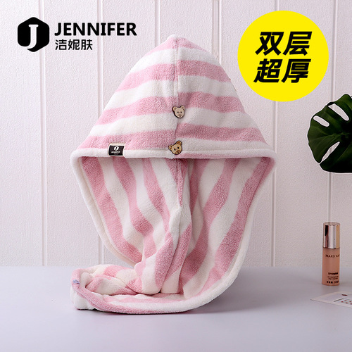 Hair-drying cap with strong water absorption quick-drying magic, hair-drying towel, thick double-layer head covering bath cap, cute hair protection hat