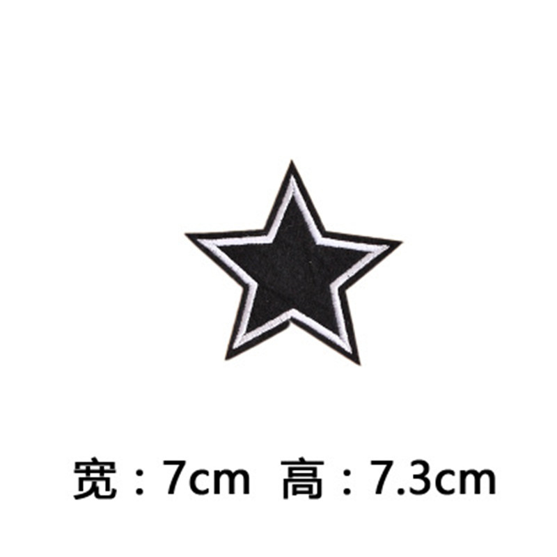 Longsheng bordado carta pegatinas de tela al por mayor accesorios ropa zapatos y sombreros parche negro plancha insignia