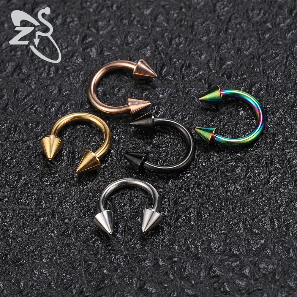 Pointed titanium steel lip stud product view
