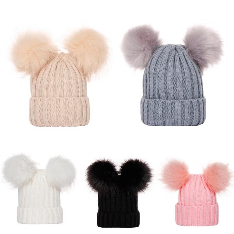 Unisex Cute Solid Color Pom Poms Crimping Wool Cap display picture 5