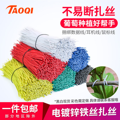 电镀锌铁包塑铁丝扎丝葡萄绑丝0.55mm塑料电源线扎带捆扎绳0.75mm|ms