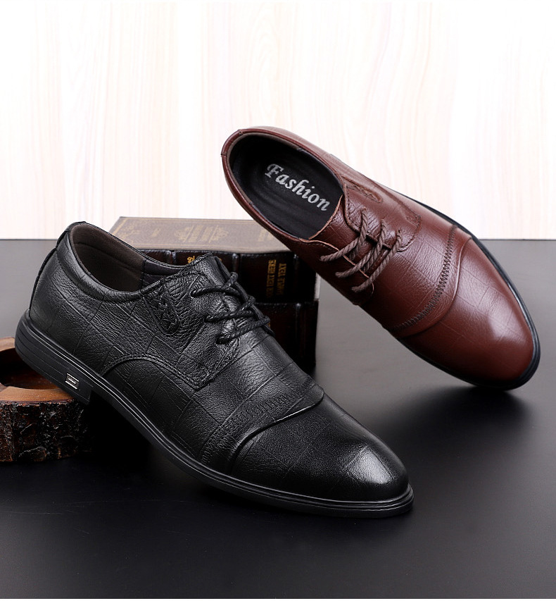 Leather Shoes Men's Leather Shoes Casual First Layer Formal Men's Shoes_vogvips.com