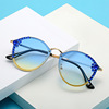 Fashionable sunglasses, trend metal sun protection cream, glasses, 2019, new collection, internet celebrity, UF-protection