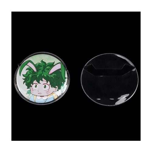 Manyun Baji Pendant Protective Case Animation Peripheral Love Round Badge Transparent Pendant Protective Case Wholesale