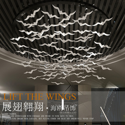 批发创意壁饰挂饰吊饰海鸥鸟商场餐厅酒店背景墙装饰品陶瓷工艺品|ru