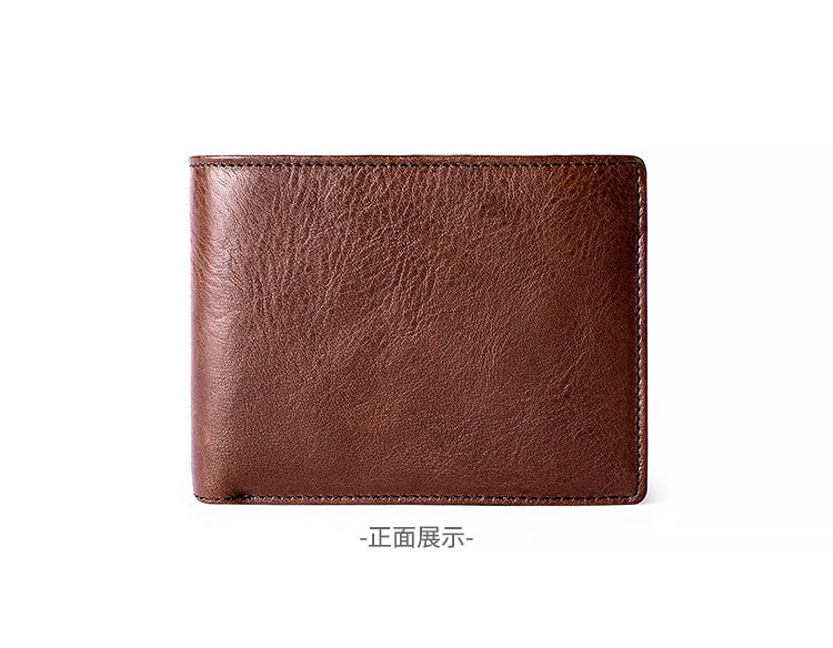 Fashion Leather Men's Wallet Top Layer Cowhide Casual Wallet Short Multi-card Coin Purse Wholesale display picture 10