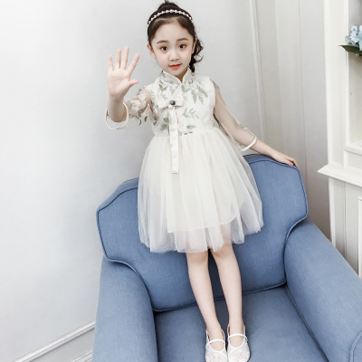 2019 girl summer new pattern CUHK girl Short sleeved Embroidery Dress Little Girl costume Princess Dress