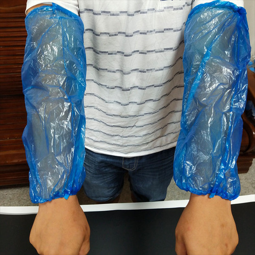 Disposable sleeves thickened waterproof plastic white blue PE sleeve elastic 100 pcs/pack wholesale