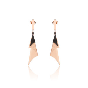 2020冬季新款长三角耳坠18k金 女生钛钢小饰品 长款耳环跨境