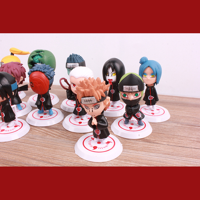 11Pcs Narut Akatsuki Itachi Yahiko Orochimaru PVC Figures Statue