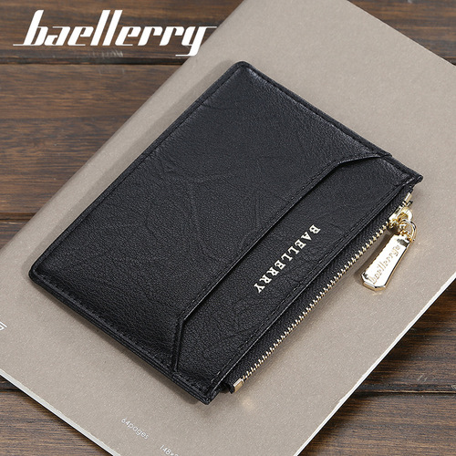 baellerry new wallet men's short zipper coin purse fashionable thin driver's license card holder card holder