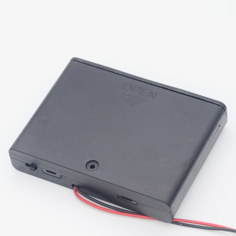 5号6节带盖带开关 5号6节红黑线 电池盒 AA*6电池盒9v五号六节