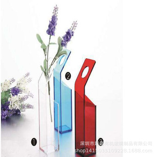 Customized transparent acrylic vase desktop decorative art geometric vase acrylic flower box colorful hydroponic vase