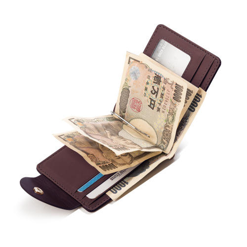 New PU leather wallet short fashion men's wallet Korean style buckle US money wallet ID wallet manufacturer wholesale