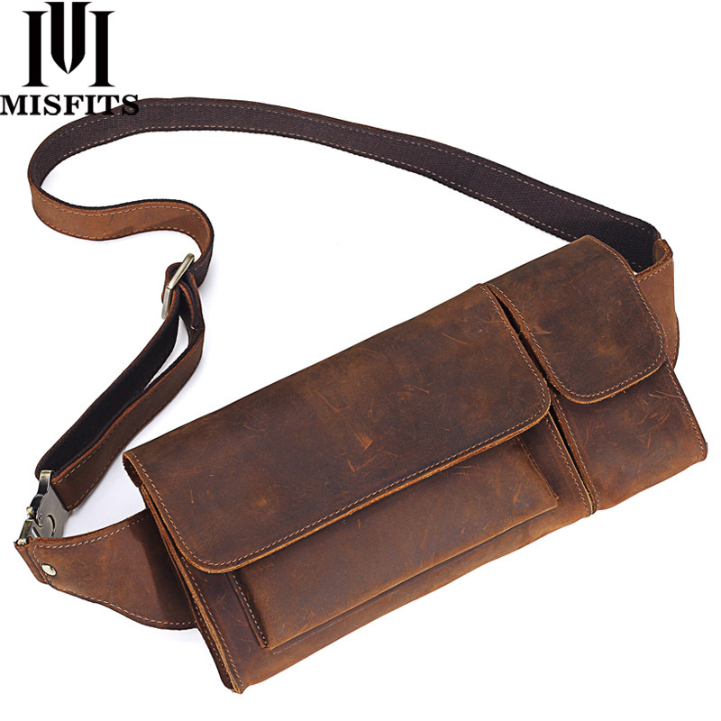 Men's leather chest bag