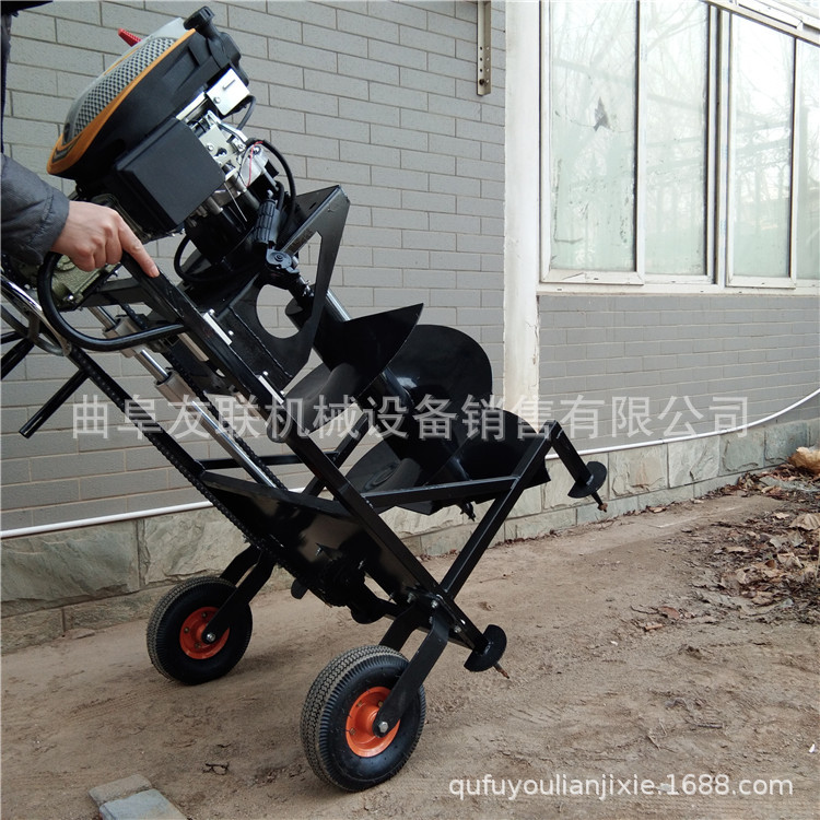 大直径挖坑机 大马力汽油手推式挖坑机 园林种植挖坑机60