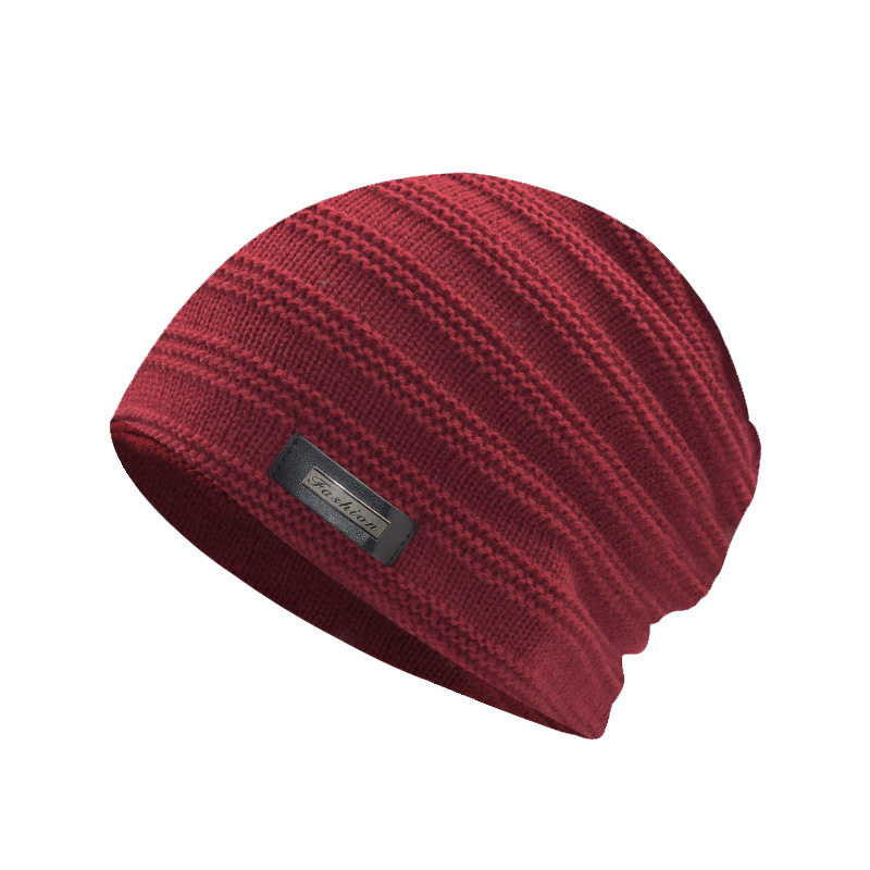 Sombrero de punto para hombres y mujeres sombrero de lana Logotipo de metal sombrero de invierno con forro polar sombrero cálido al aire libre sombrero con forro polar Otoño e Invierno orejeras sombrero