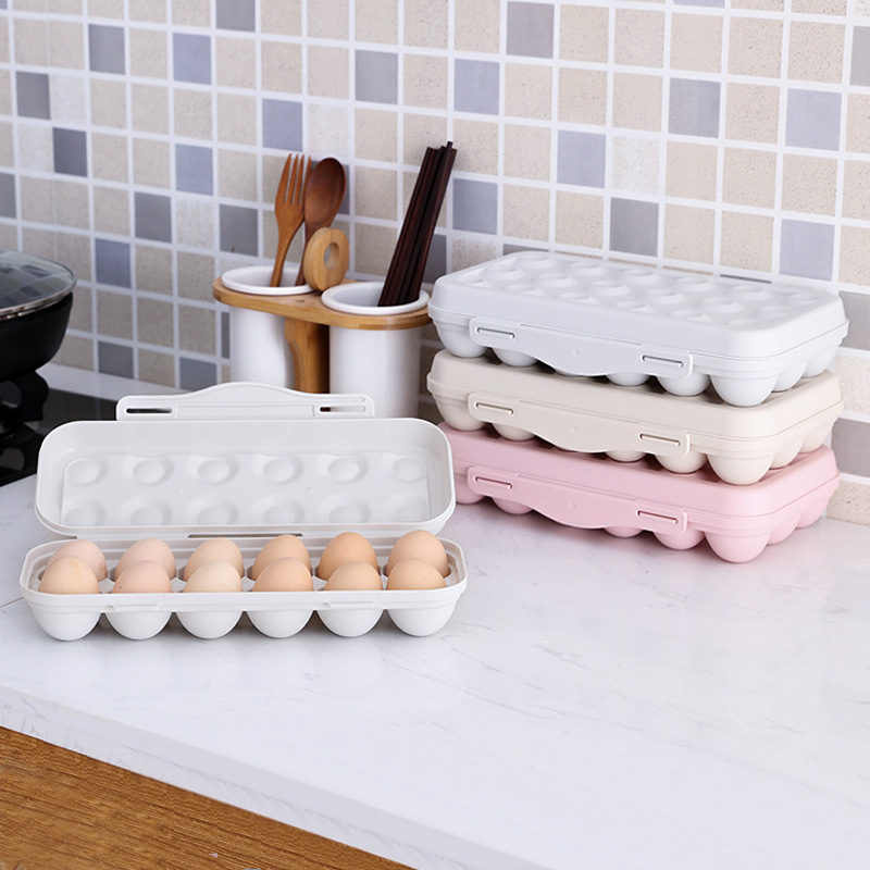 Kitchen refrigerator crisper compartment egg tray household storage box egg grid snap-on egg storage box with lid