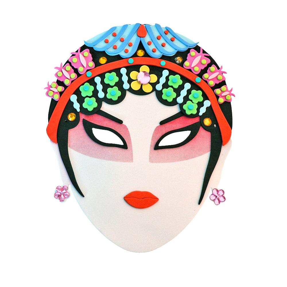 EVA ópera Ópera de Pekín maquillaje facial máscara china estilo chino creativo hecho a mano DIY material paquete pegatinas