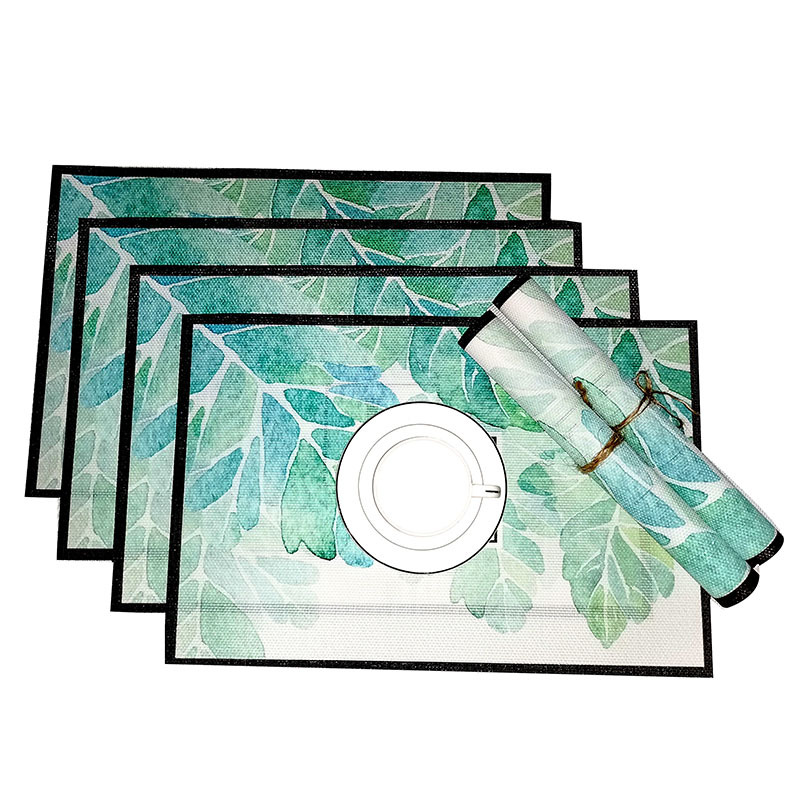 热带森林印花餐垫北欧树叶餐桌垫棉麻防水西餐餐垫厂家直销定制详情图7